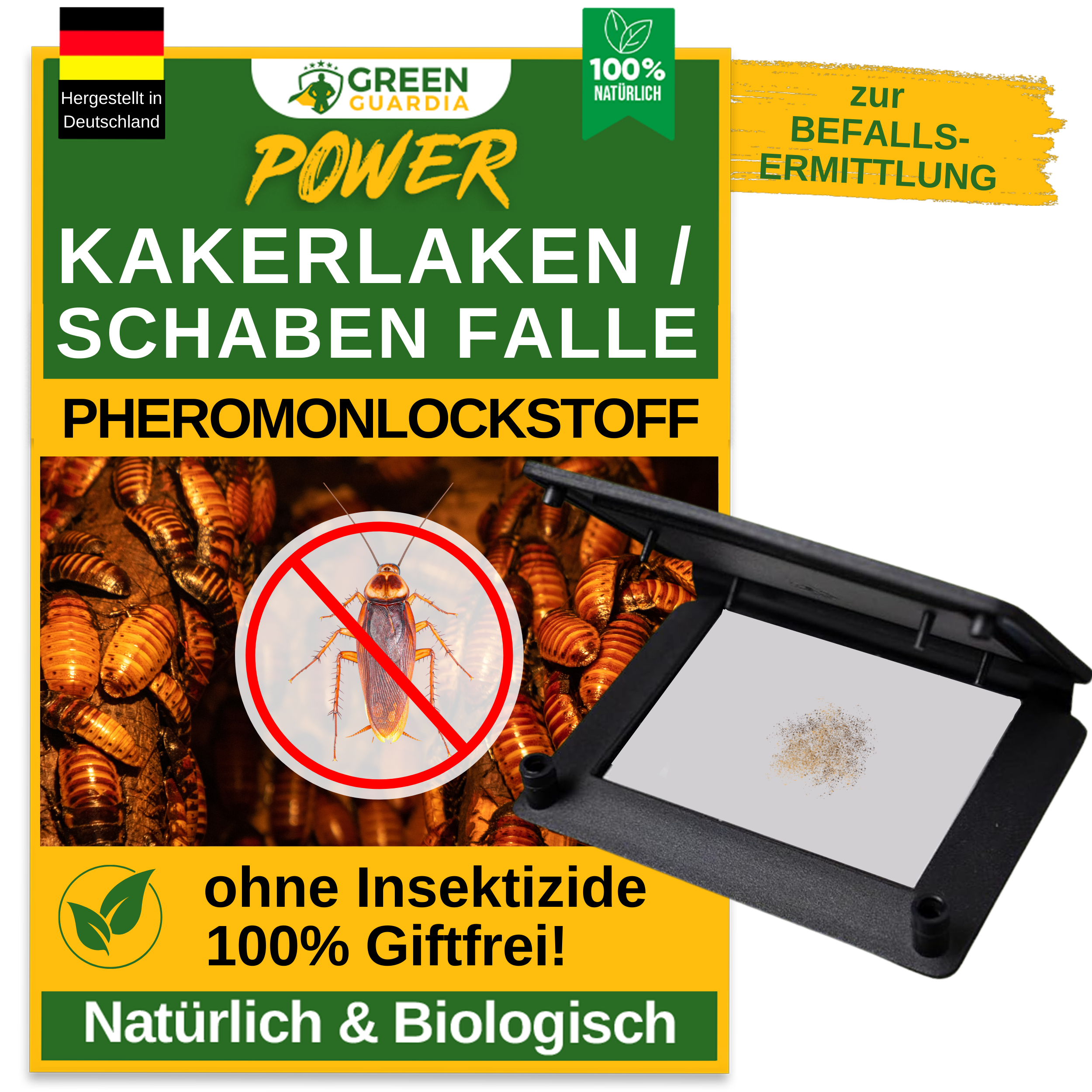 Cockroach trap with pheromone attractant