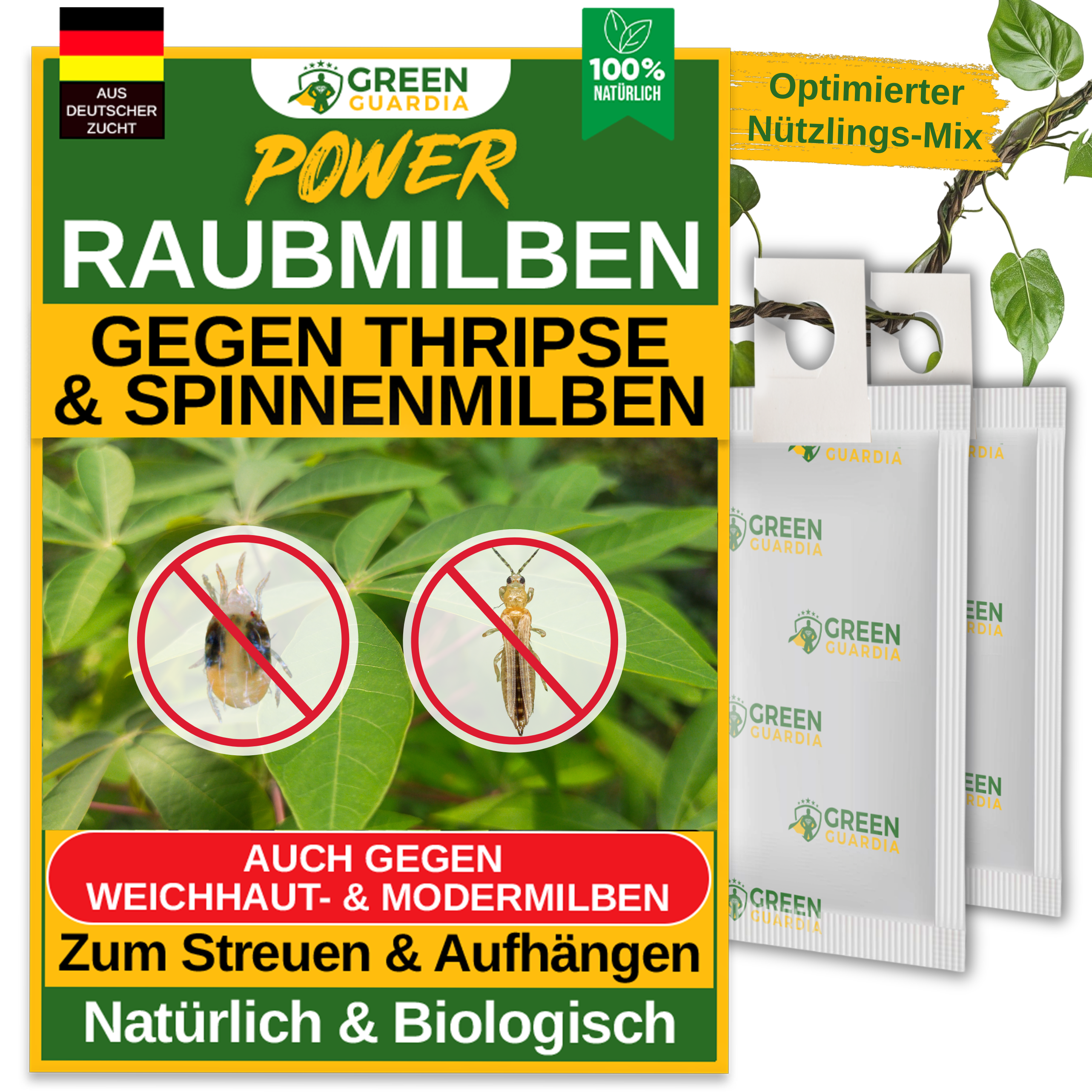 Raubmilben Mix gegen Thripse & Spinnmilben zum Aufhängen oder Streuen