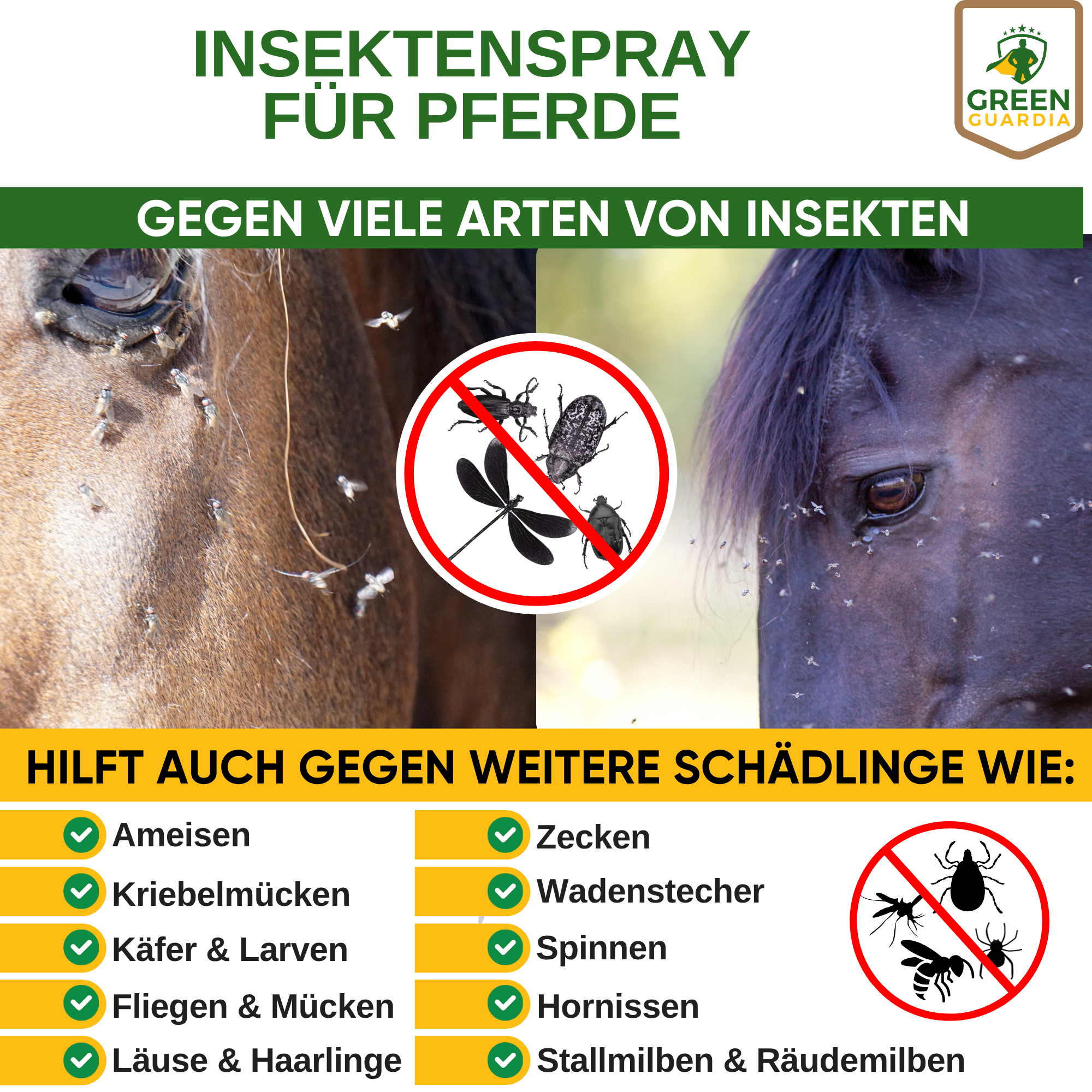Insect repellent spray power concentrate for horses