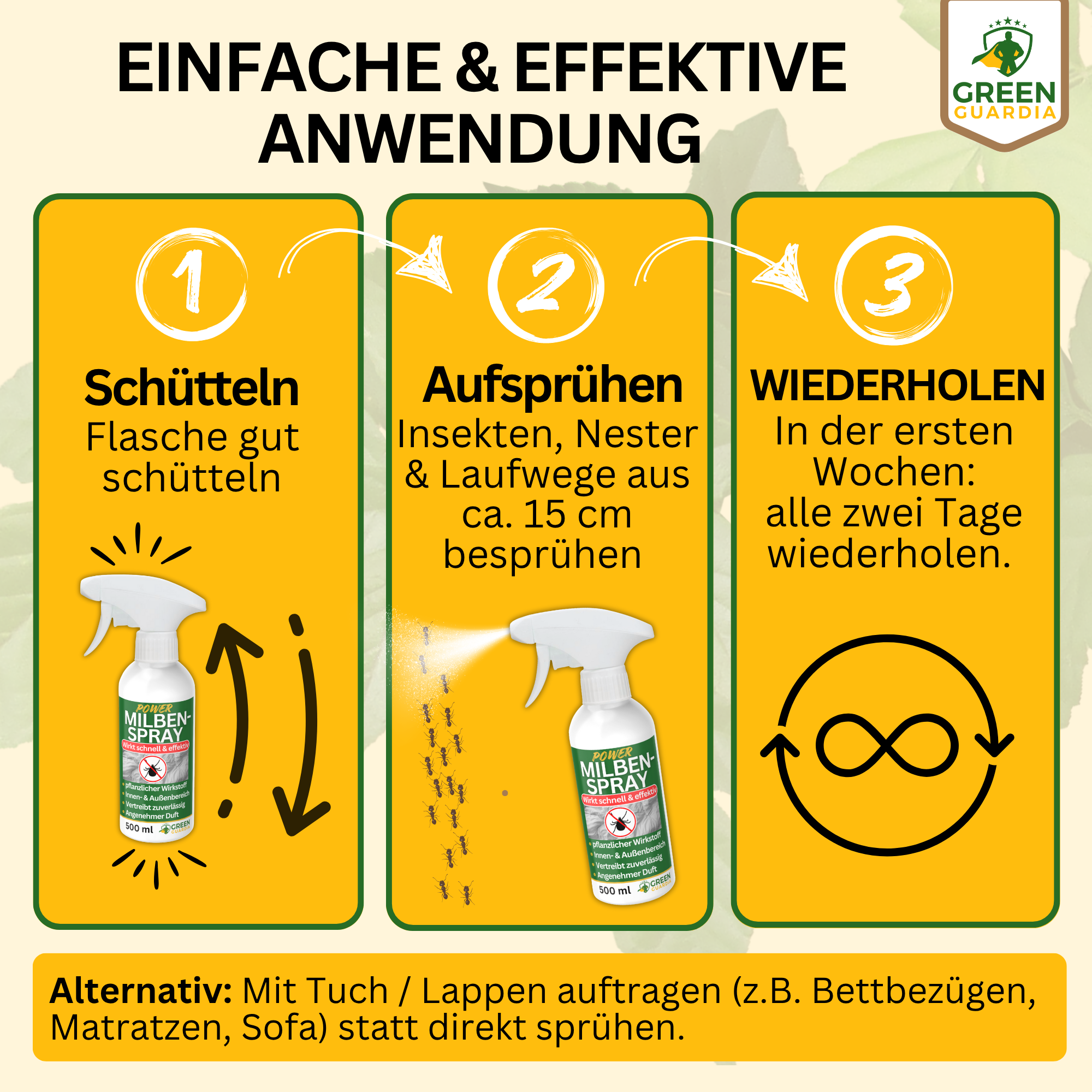 Mite repellent spray power concentrate