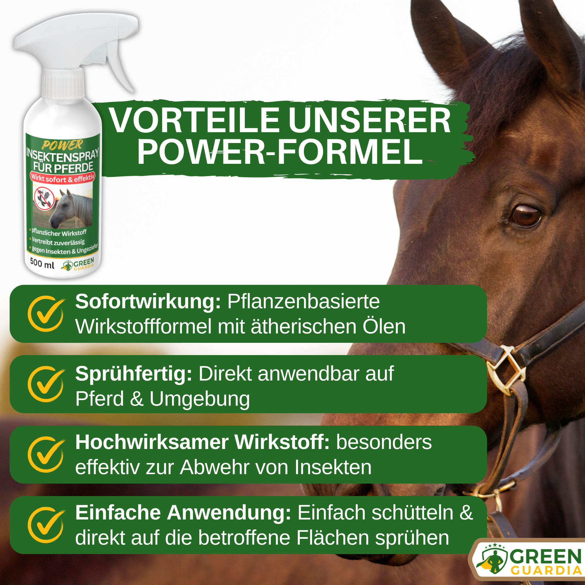 Insect repellent spray power concentrate for horses