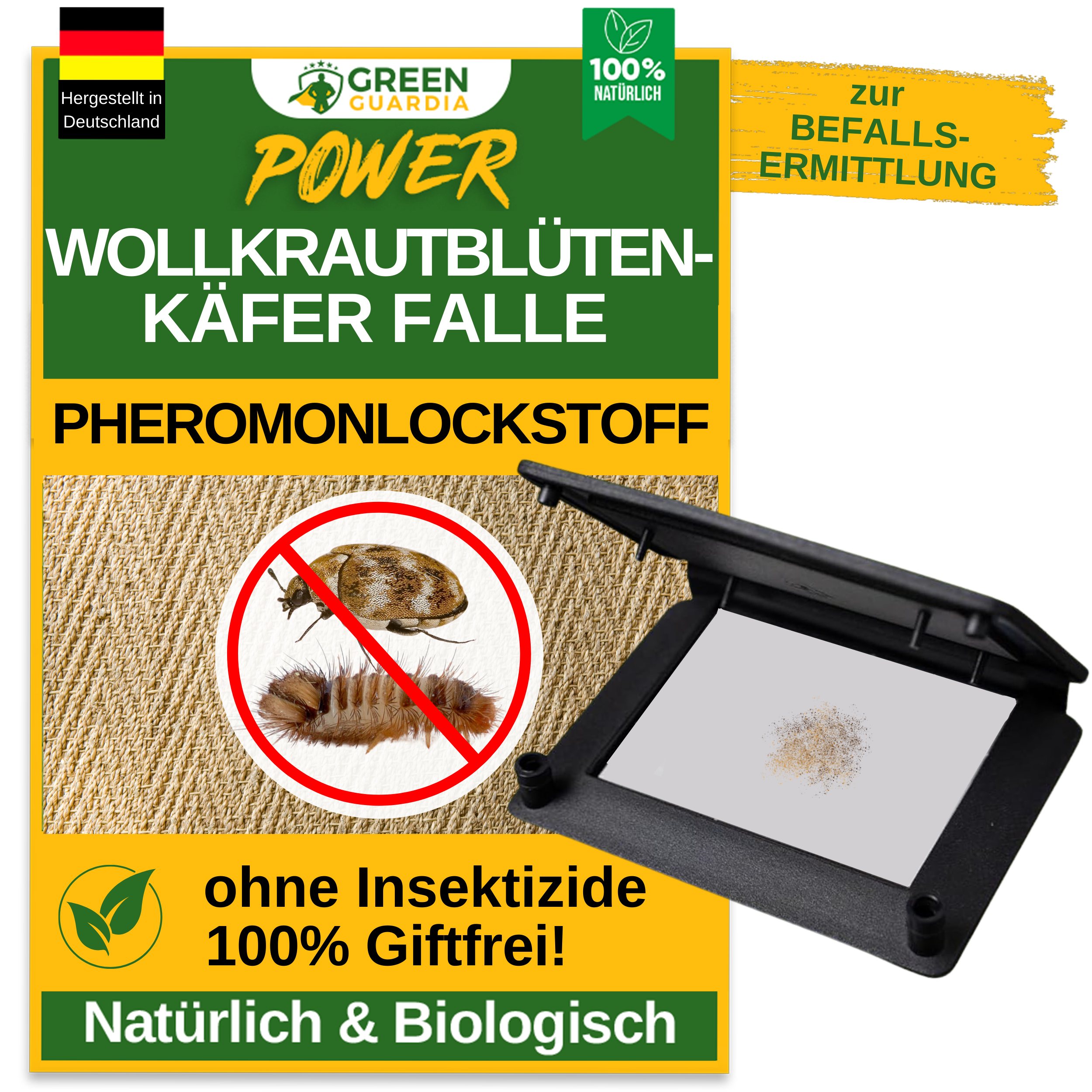 Woolly aphid beetle trap with pheromone attractant