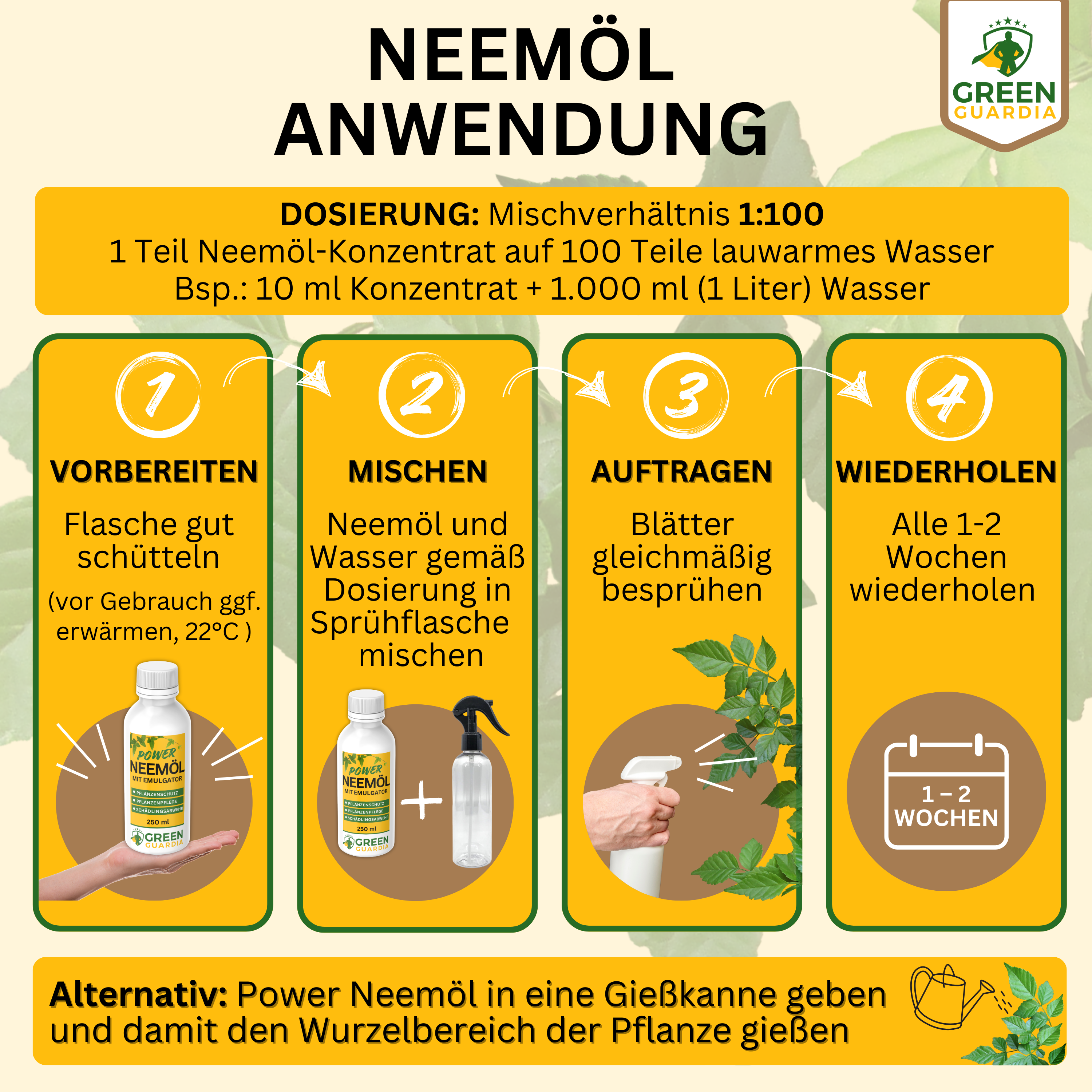 Power Neem Oil with Emulsifier for Houseplants & Garden