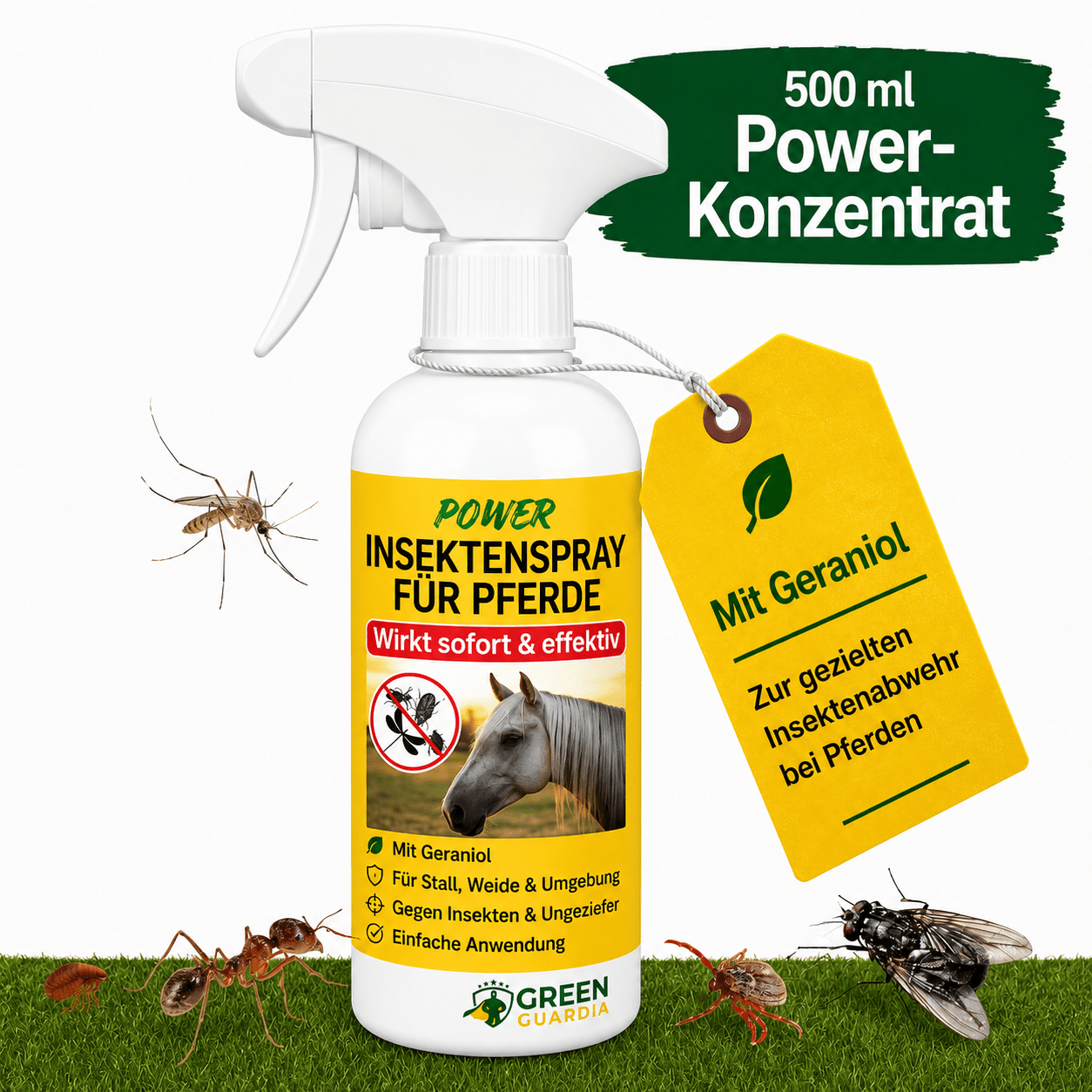 Insekten Abwehrspray Power-Konzentrat für Pferde - Green Guardia - Ihr Experte für Schädlinge und Pflanzen