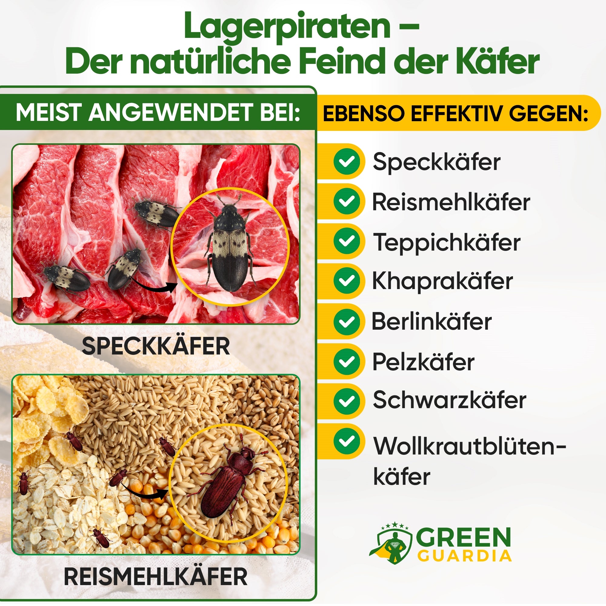 Lagerpiraten gegen Speckkäfer, Reismehl-/, Pelz-/ & Teppichkäfer