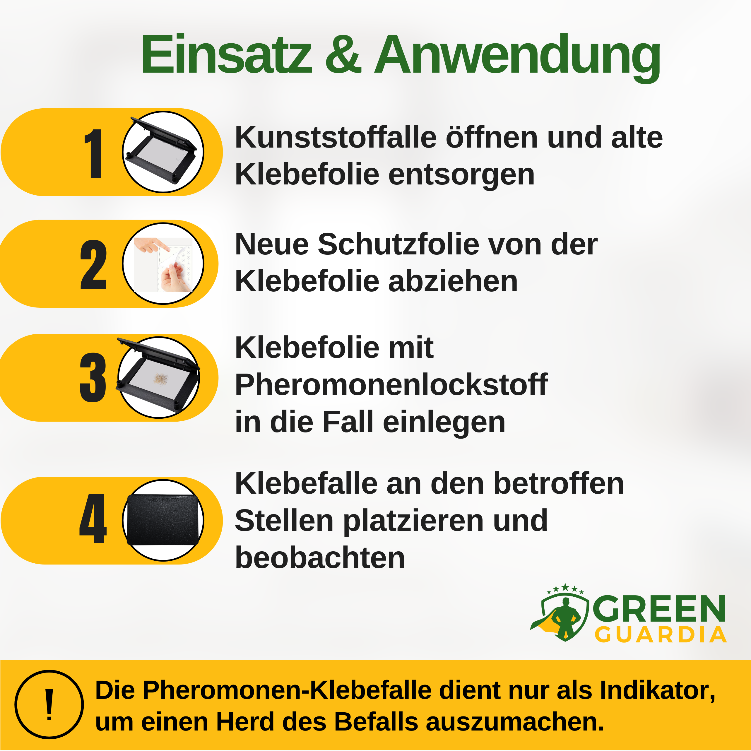 Pheromon-Lockstoff Ersatzfolien für Klebefallen (3x Stück)