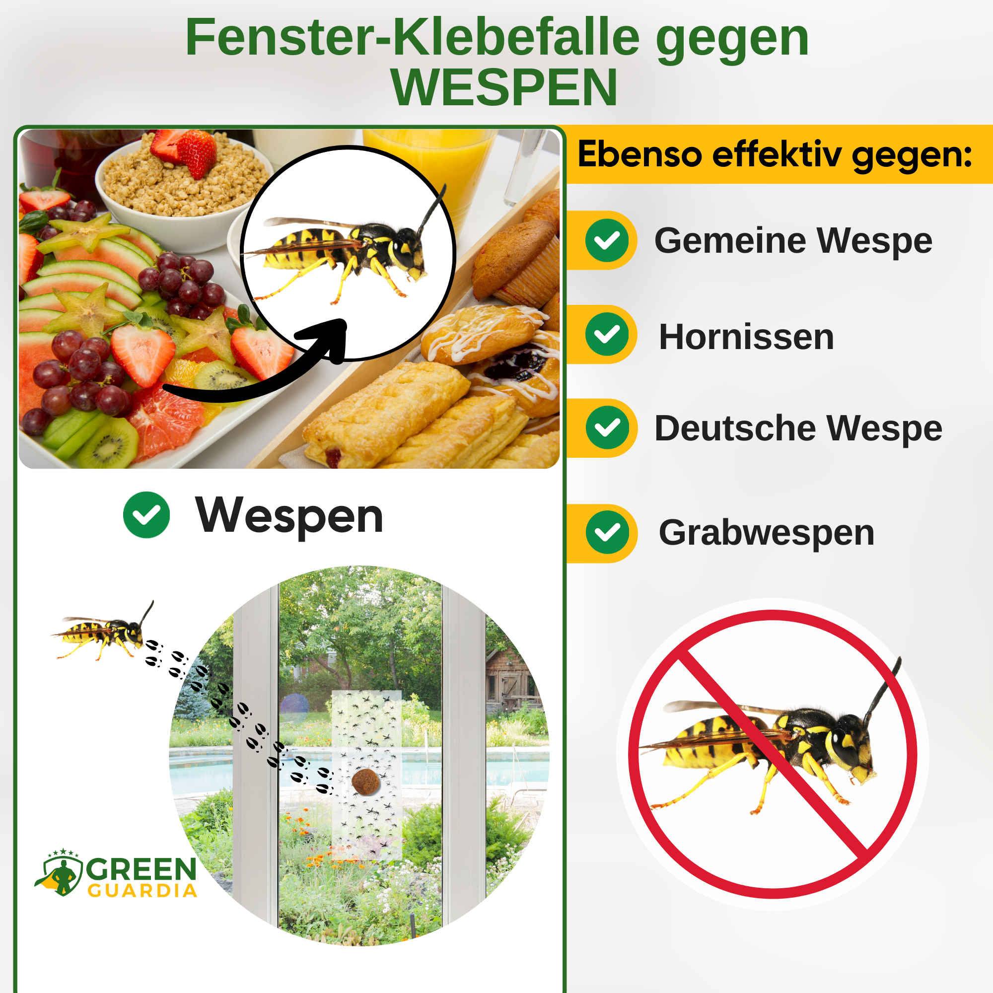Wespen Fenster-Falle mit Spezial-Lockstoff