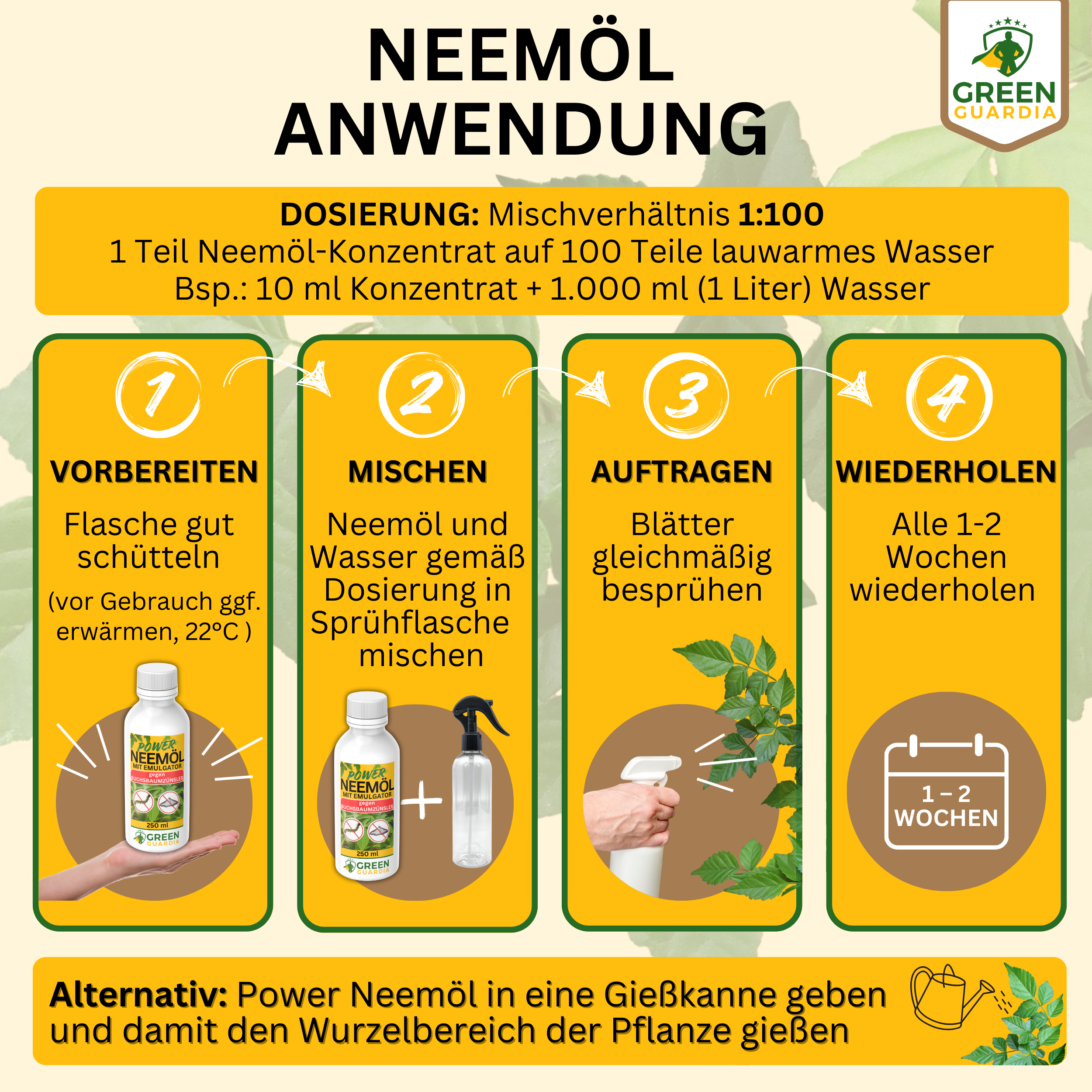 Power Neemöl gegen Buchsbaumzünsler