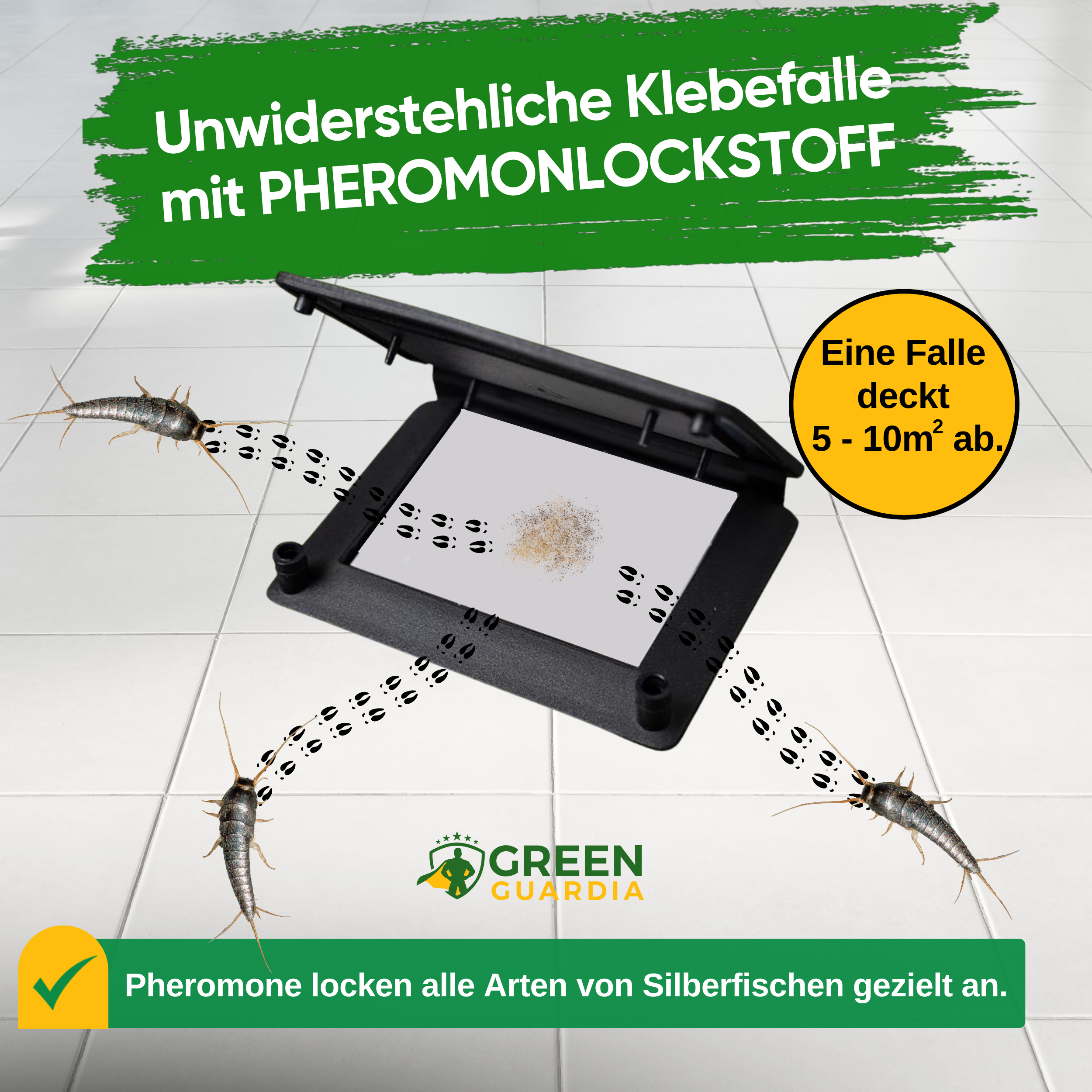 Silverfish trap with pheromone attractant 