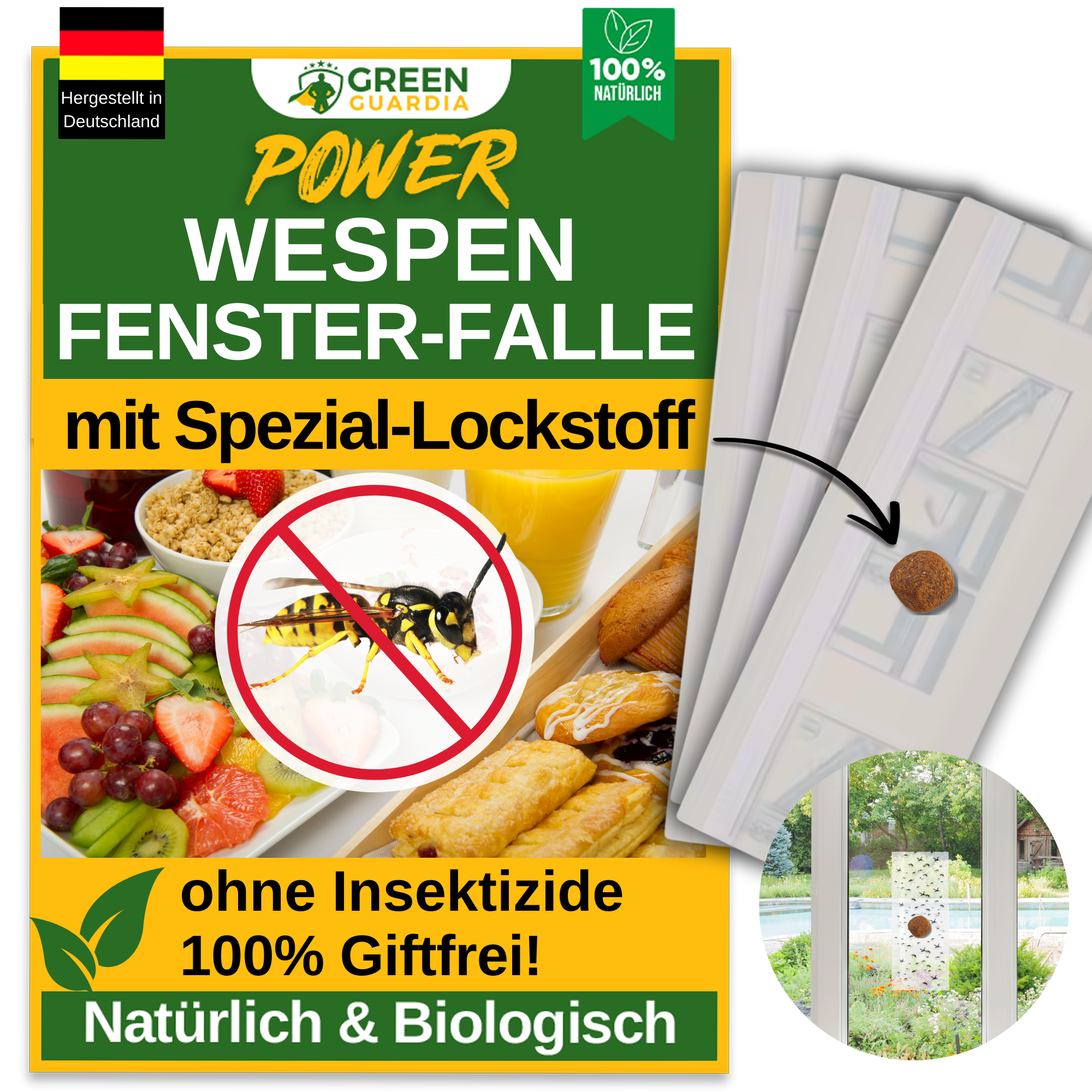 Wespen Fenster-Falle mit Spezial-Lockstoff