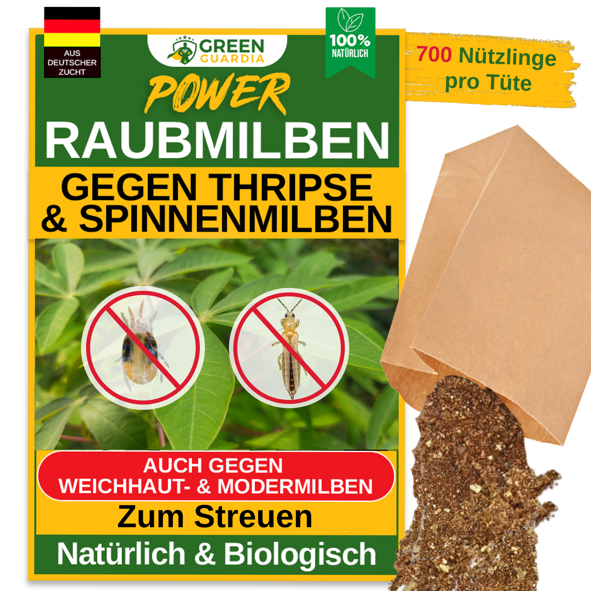 Raubmilben Mix gegen Thripse & Spinnmilben – Streuware