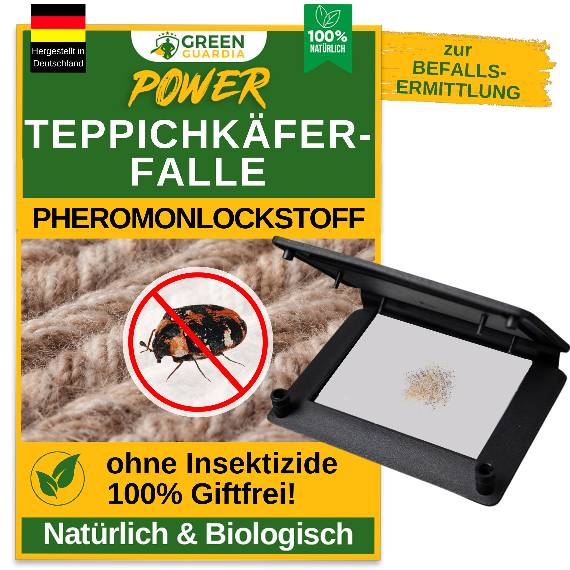 Teppichkäfer Falle mit Pheromon-Lockstoff
