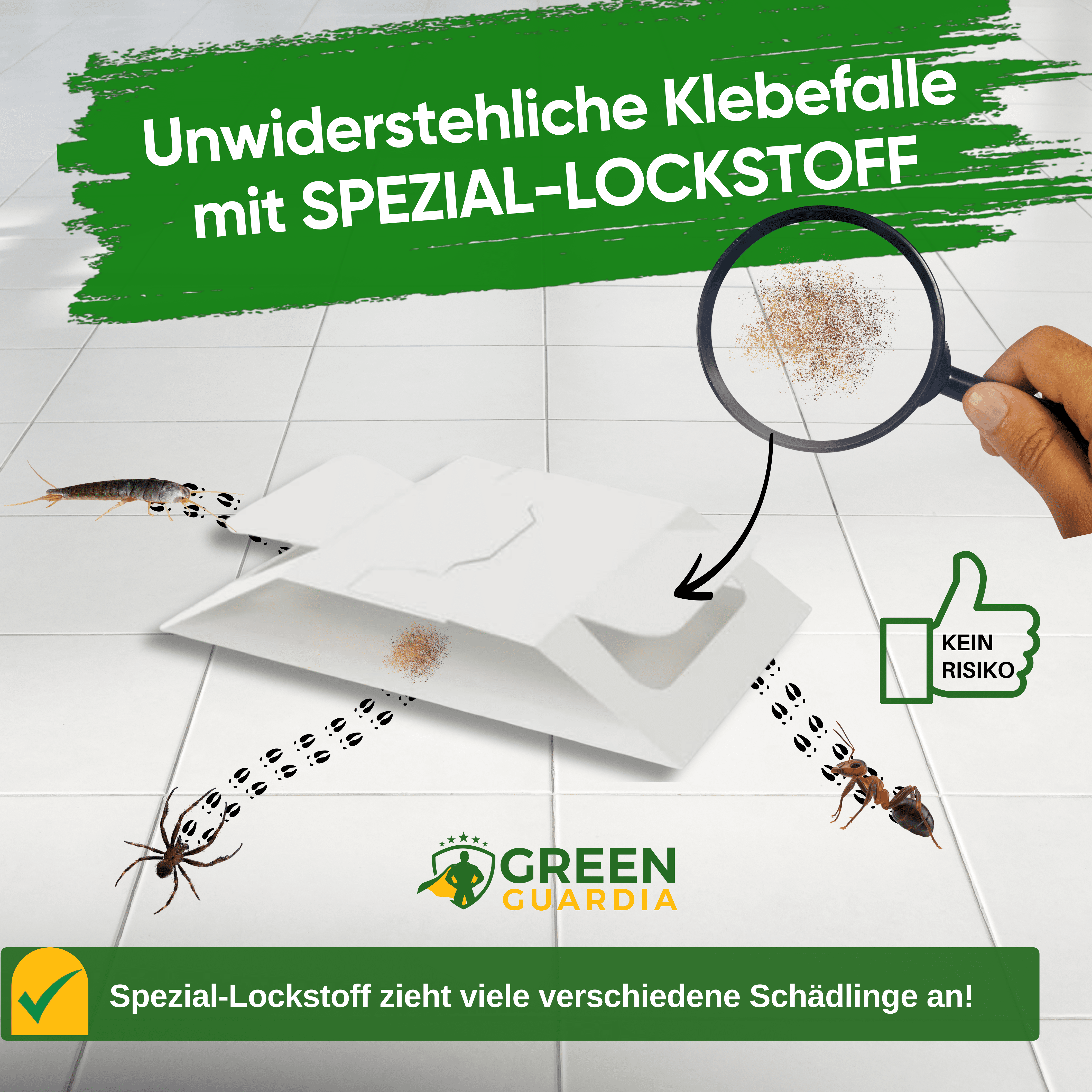 3x Ungeziefer / Insekten Falle mit Spezial - Lockstoff (Gratis) - Green Guardia - Ihr Experte für Schädlinge und Pflanzen