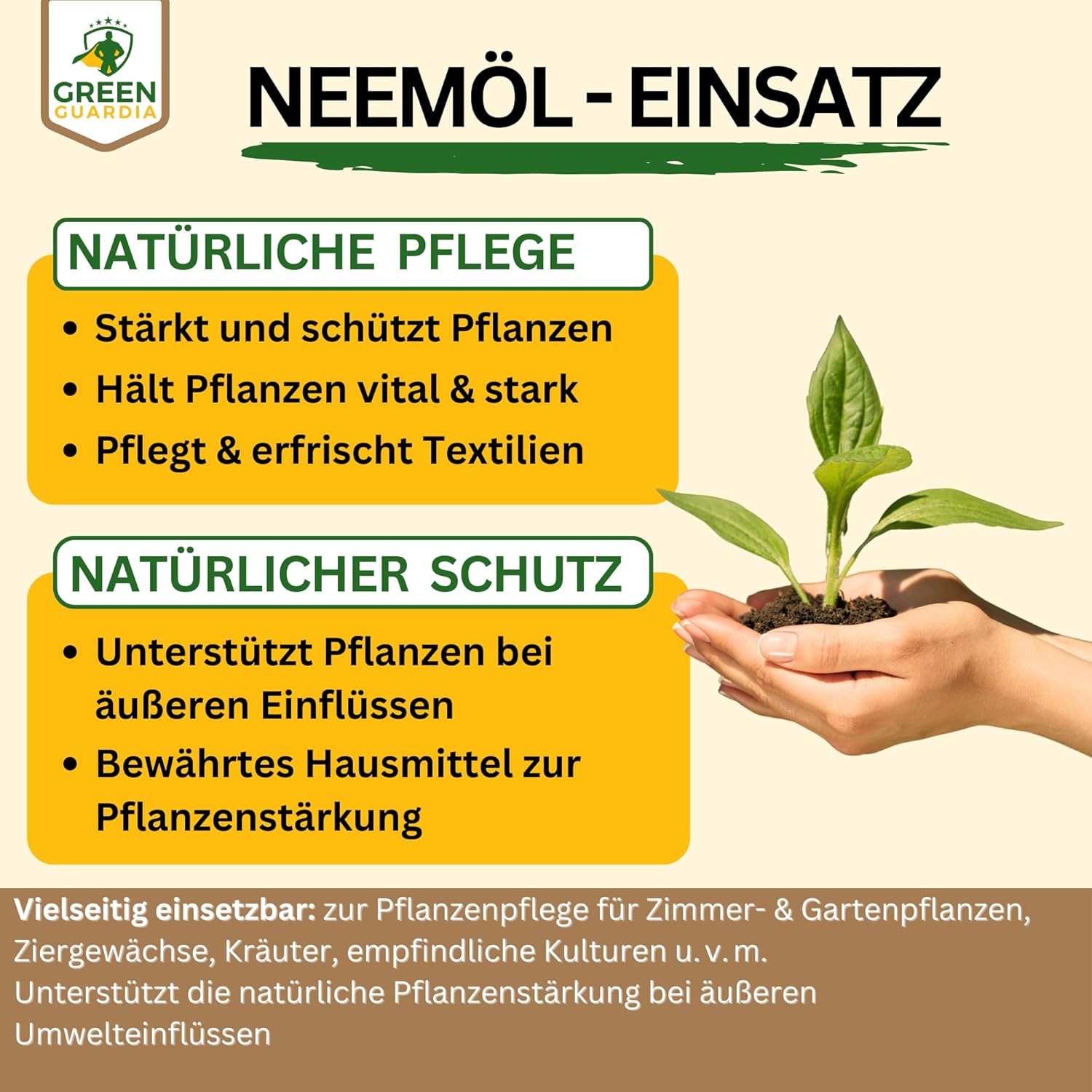 Power Neemöl mit Emulgator für Zimmerpflanzen & Garten