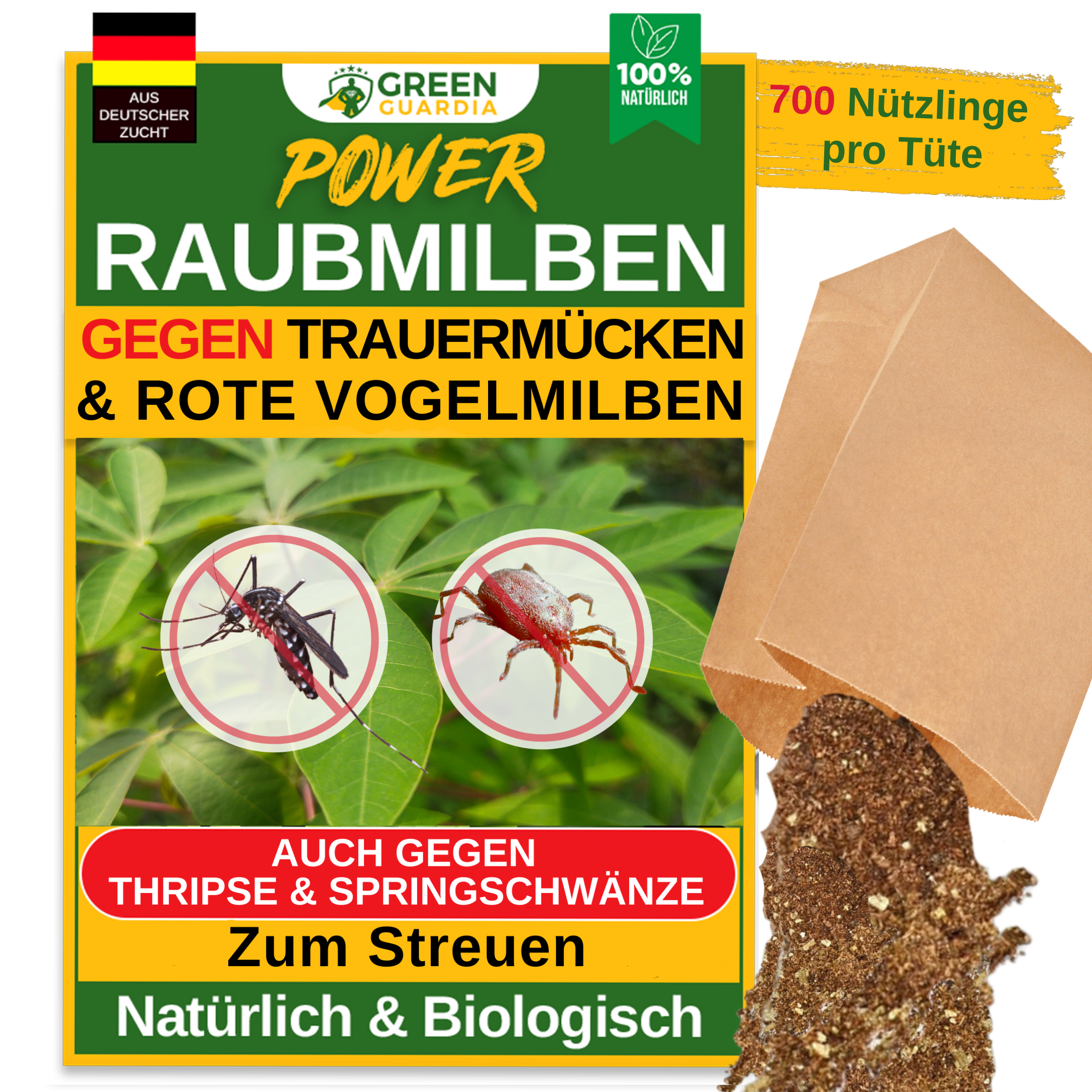 Raubmilben Mix gegen Trauermücken & Rote Vogelmilben – Streuware