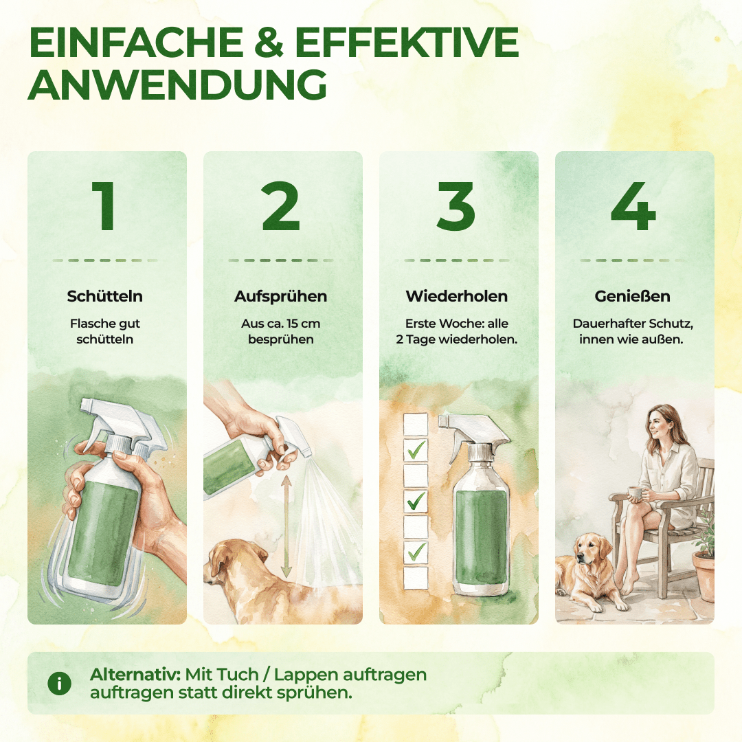 Flöhe Abwehrspray Power-Konzentrat für Hunde - 500ml - Green Guardia - Ihr Experte für Schädlinge und Pflanzen