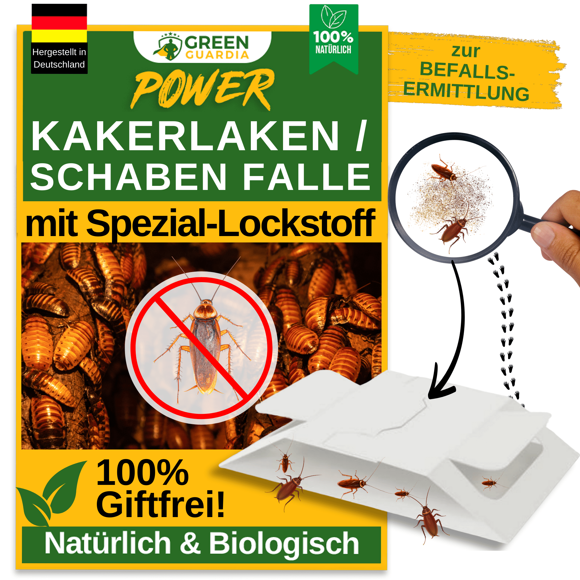 Kakerlaken / Schaben Falle mit Spezial - Lockstoff - Green Guardia - Ihr Experte für Schädlinge und Pflanzen
