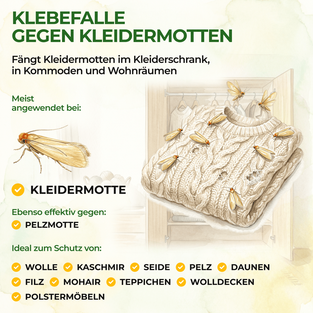 Kleidermotten-Fallen mit Pheromonlockstoff - Green Guardia - Ihr Experte für Schädlinge und Pflanzen