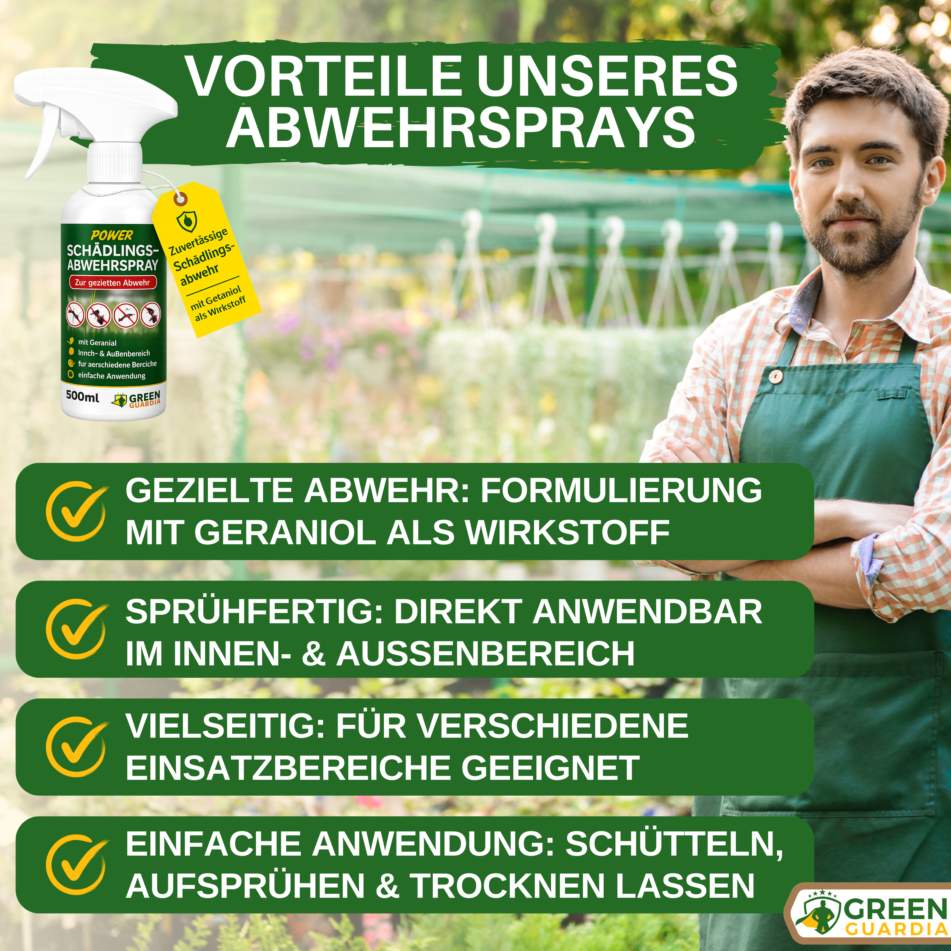 Mäuse/Ratten-Abwehrspray Power-Konzentrat - Green Guardia - Ihr Experte für Schädlinge und Pflanzen