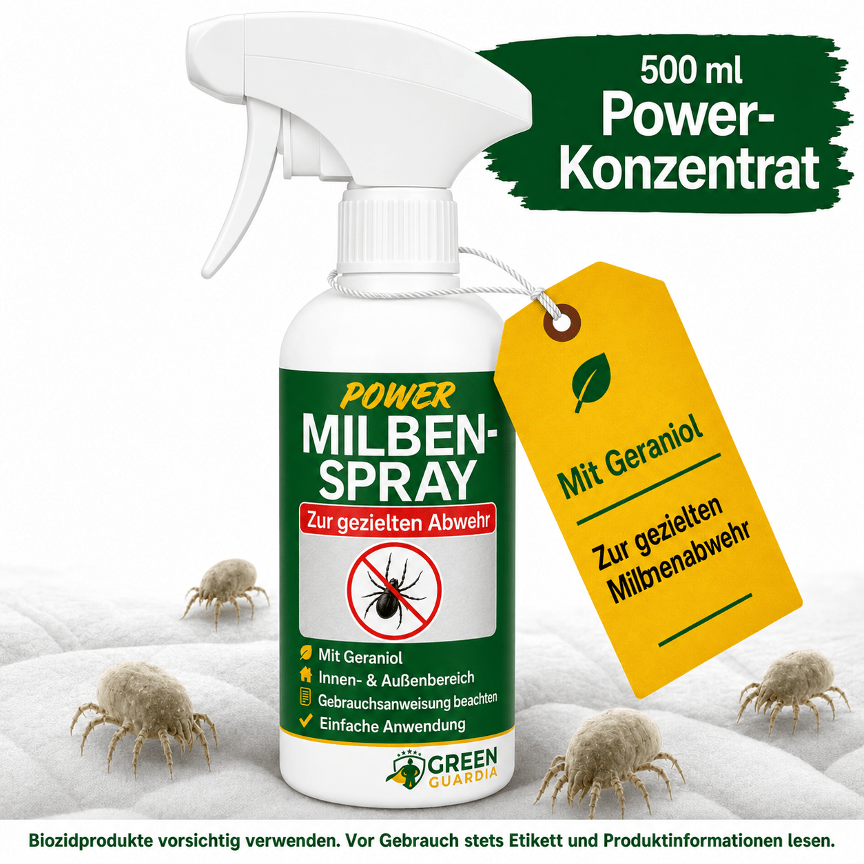 Milben-Abwehrspray Power-Konzentrat - 500ml - Green Guardia - Ihr Experte für Schädlinge und Pflanzen