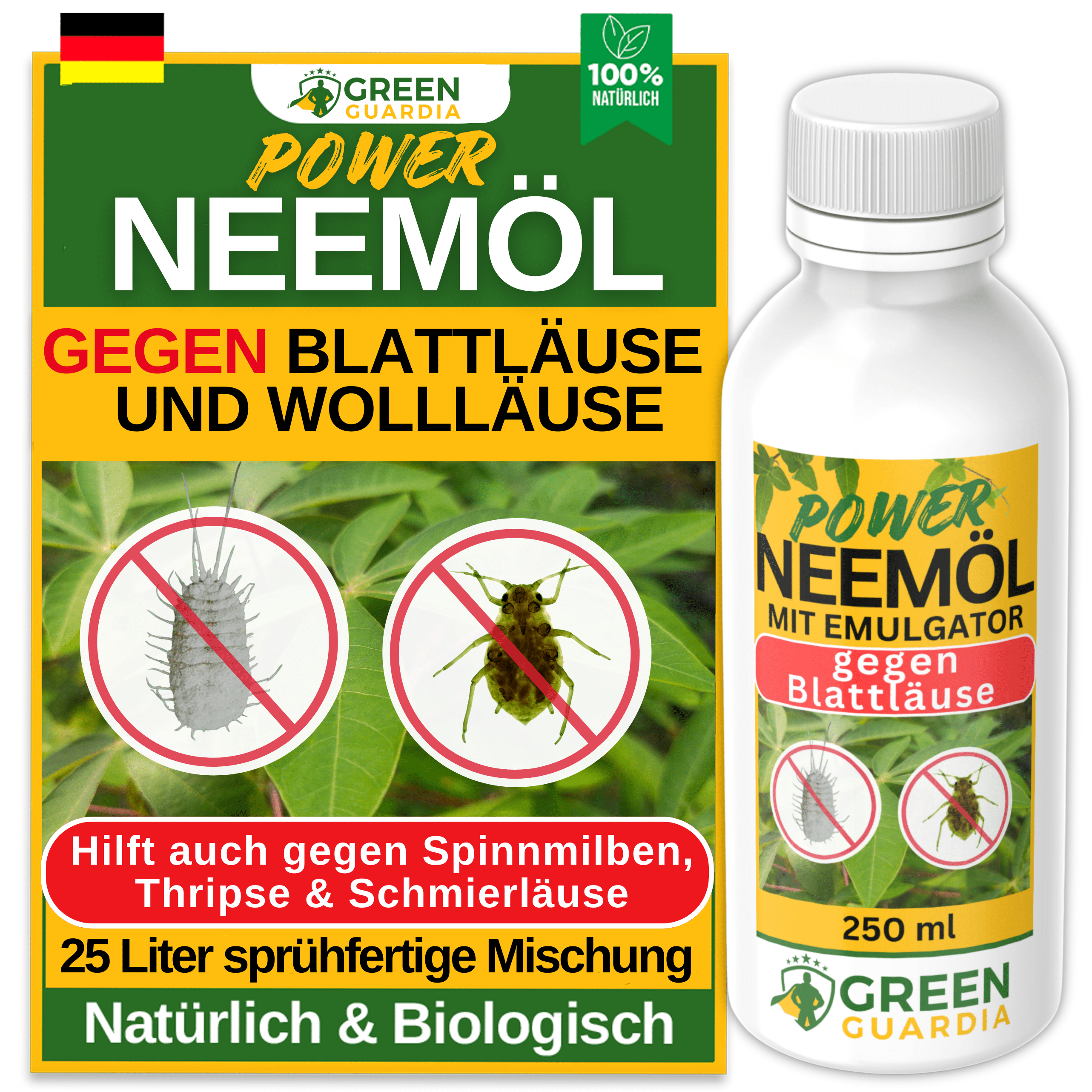 Power Neemöl gegen Blatt - und Wollläuse - Green Guardia - Ihr Experte für Schädlinge und Pflanzen