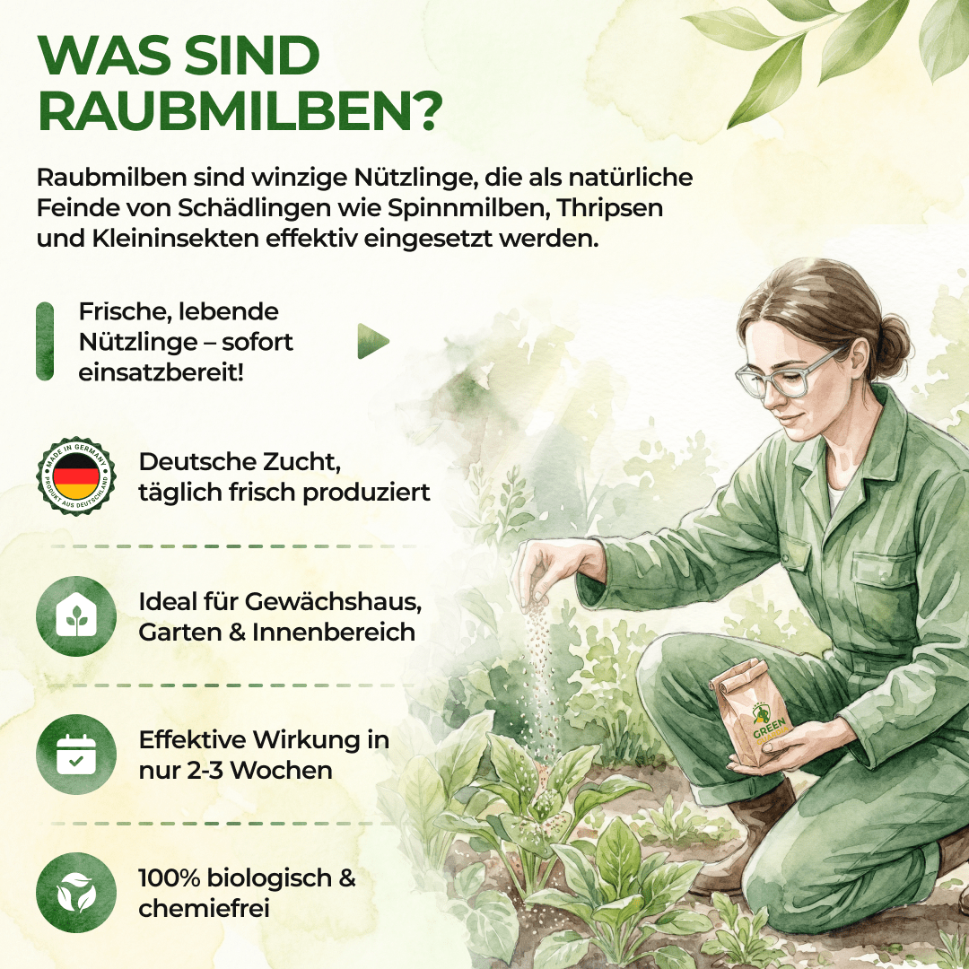 Raubmilben Mix gegen Thripse & Spinnmilben - Green Guardia - Ihr Experte für Schädlinge und Pflanzen