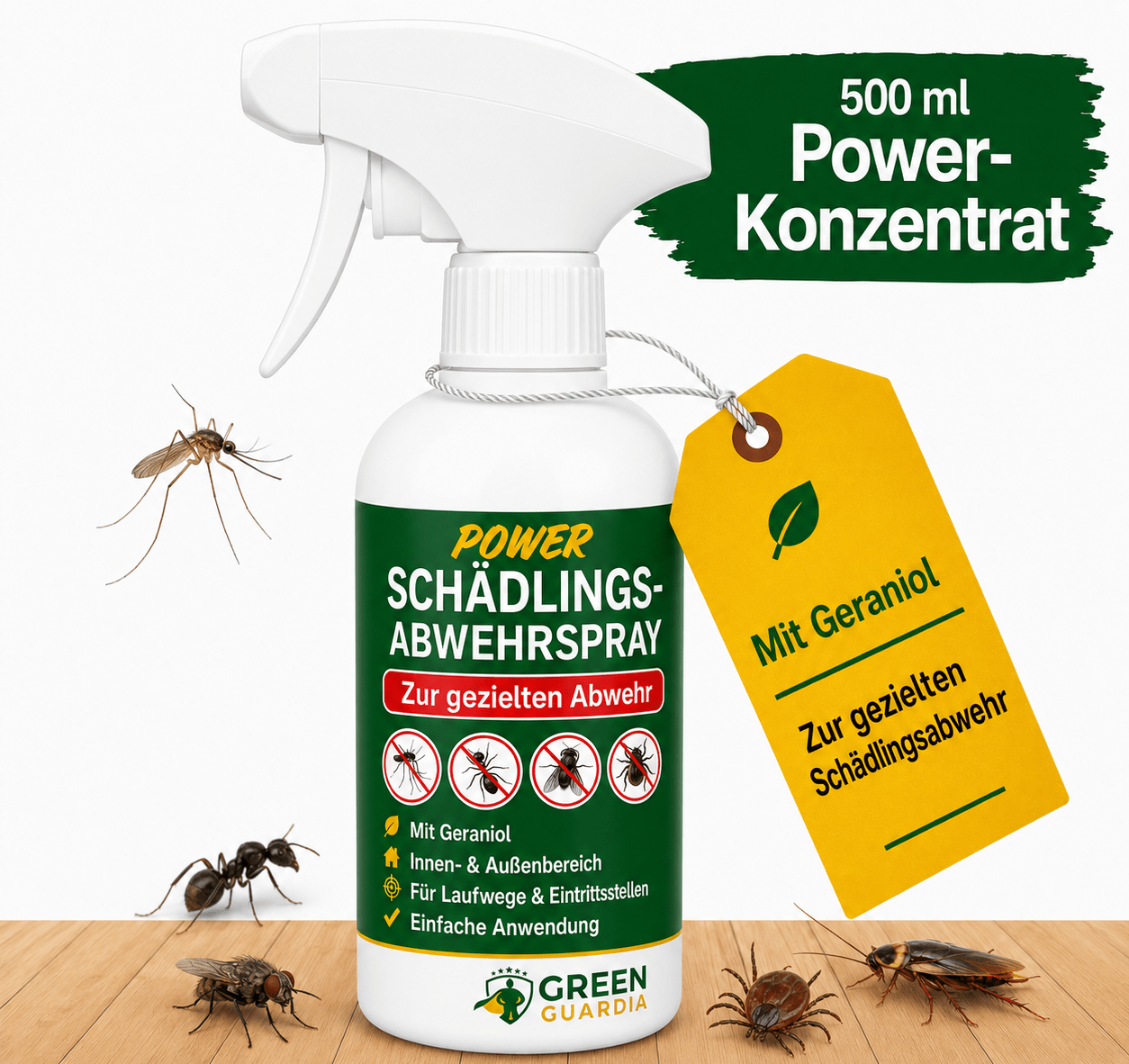 Schädlings-Abwehrspray Power-Konzentrat - 500ml - Green Guardia - Ihr Experte für Schädlinge und Pflanzen