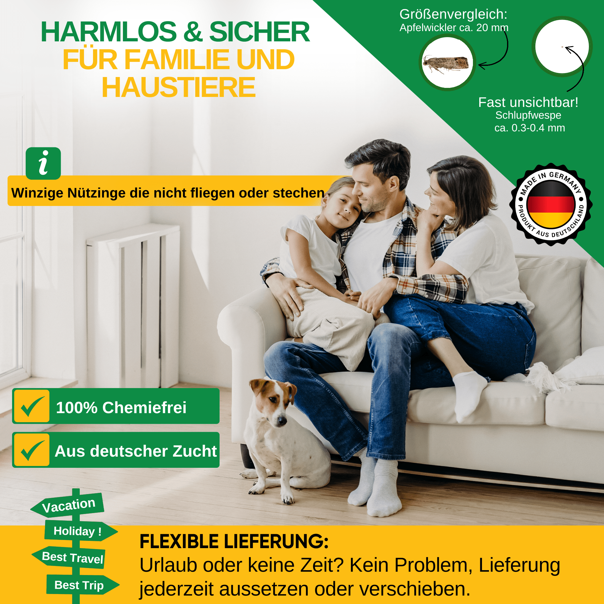 Schlupfwespen gegen Pflaumenwickler - Green Guardia - Ihr Experte für Schädlinge und Pflanzen